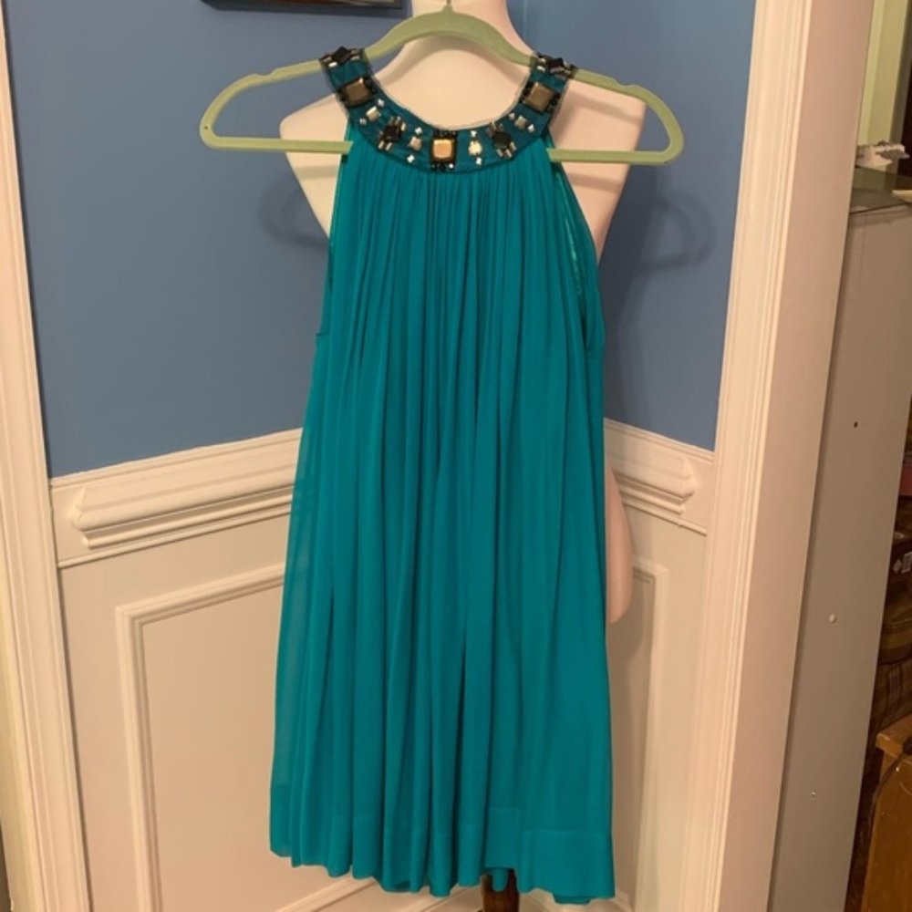 BCBG Max Azria Teal Cocktail Swing Dress
